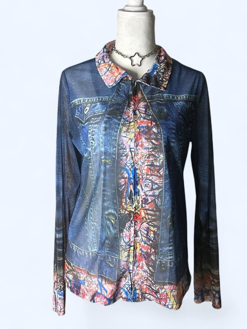 John Mark Multicolor Abstract Print Blouse